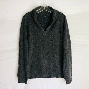 J. Crew Men's Size Large‎ Lambs Wool Mock Neck Gray Pullover Sweater